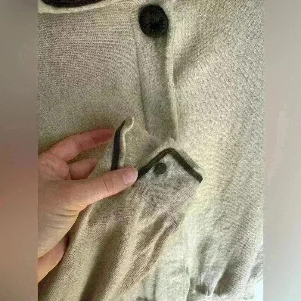 Vintage 1970’s Rare Jean Desses Sweater made in Paris France Brown Wool Cardigan - Picture 3 of 16